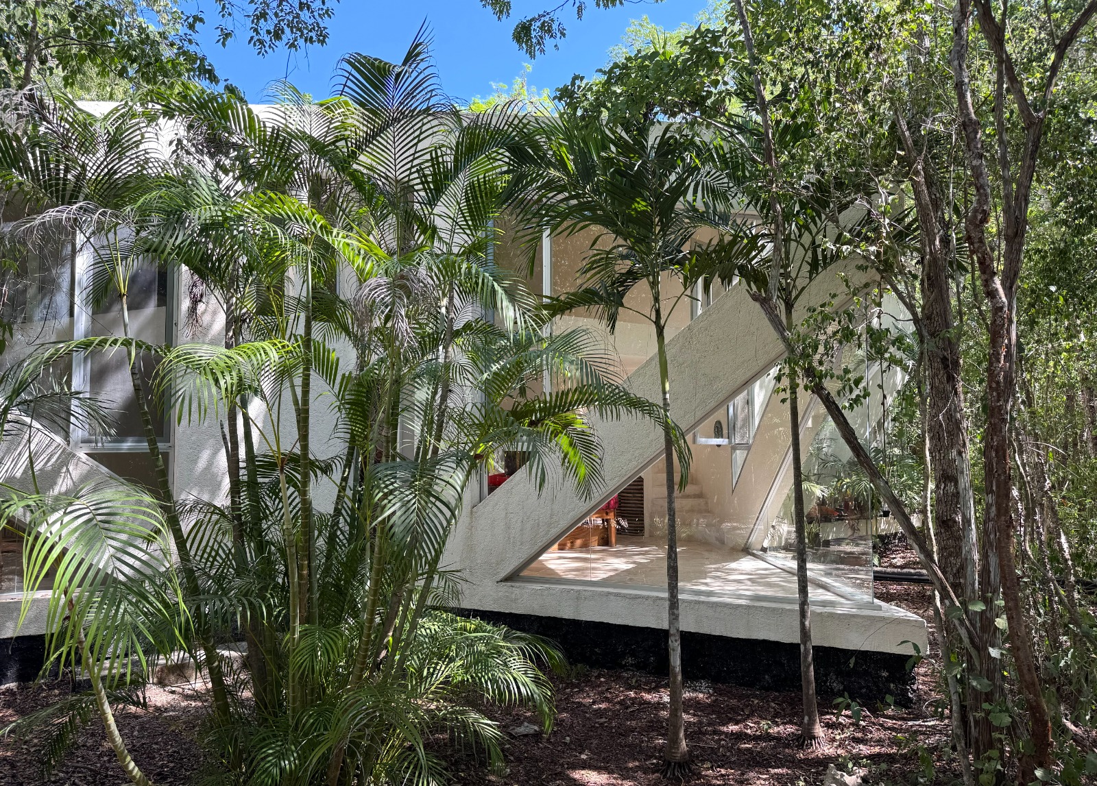 private studio surrounded by tropical greenery